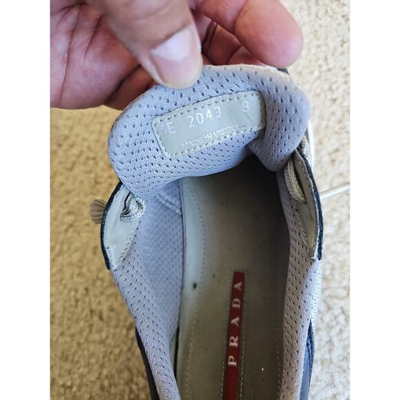 PRADA Shoes Men\'s America\'s Cup Navy Blue Shoes Trainers Sneaker Prada Men 9 US